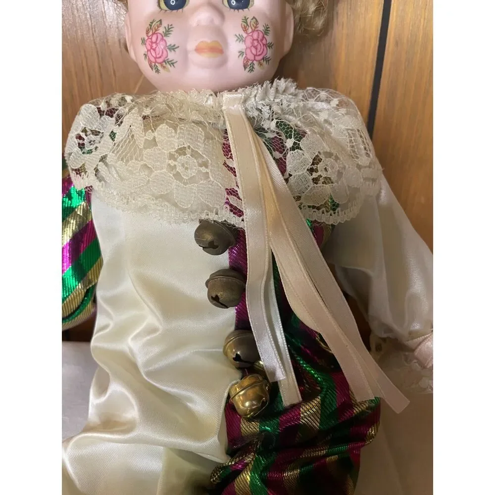 Porcelain Pierrot / Harlequin clown doll